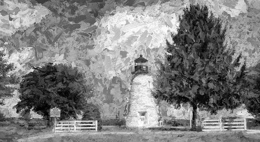 The Concord Point Light Painterly Style Mixed Media by Joseph S Giacalone