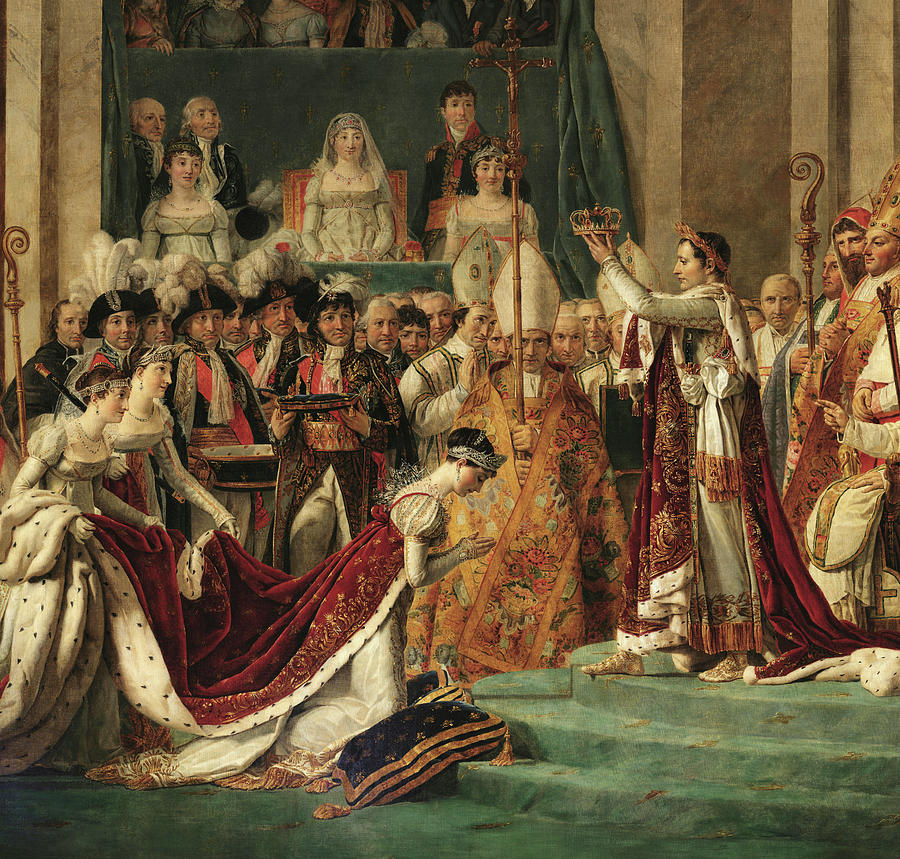 Paris Painting - The Consecration of the Emperor Napoleon and the Coronation of Empress Josephine by Jacques-Louis David