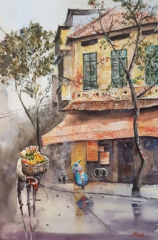 The Contemplative Beauty Of Old Hanoi Painting by Jack Makison | Fine ...