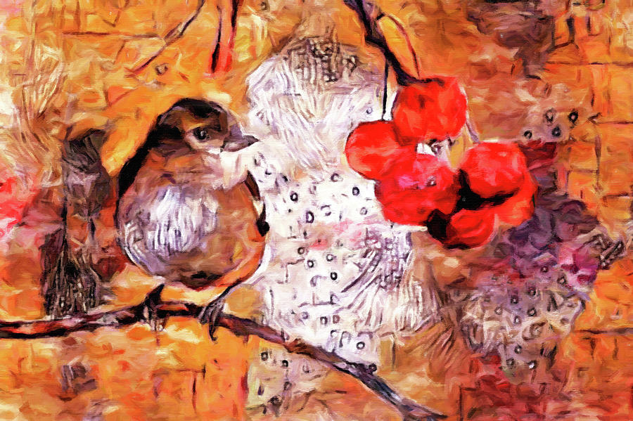 The Content Sparrow Painting by Susan Maxwell Schmidt