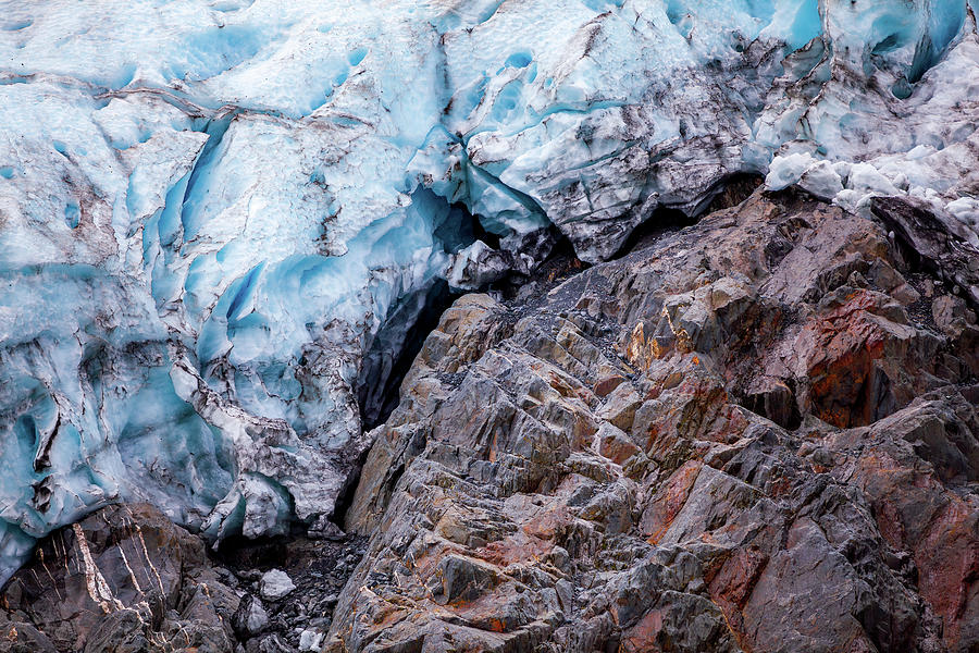 The Contrast of Glacier and Stone Photograph by Kyle Lavey