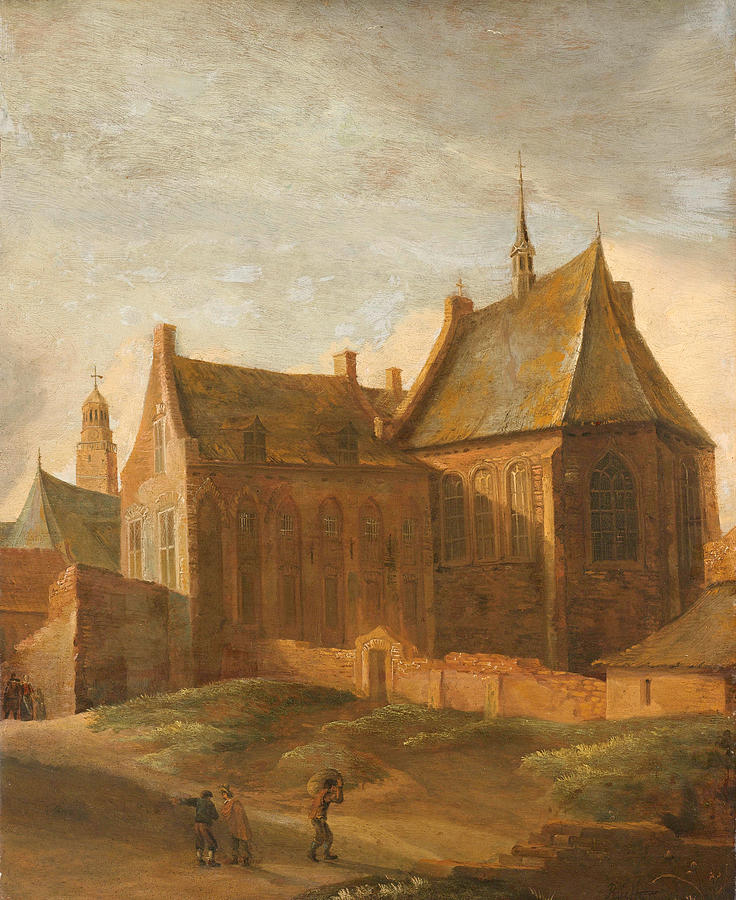 The convent of St. Agnes, Utrecht Painting by Pieter de Ruelles