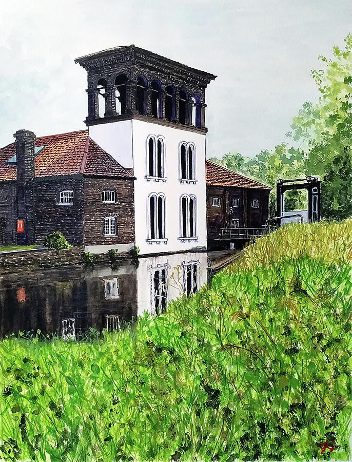 The Coopermill Pump House  Wetlands  London UK Painting by Francisco Gutierrez