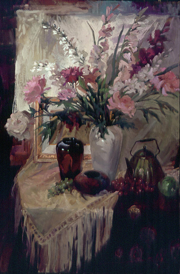 Still Life Painting - The Copper Art Glass by Betty Jean Billups