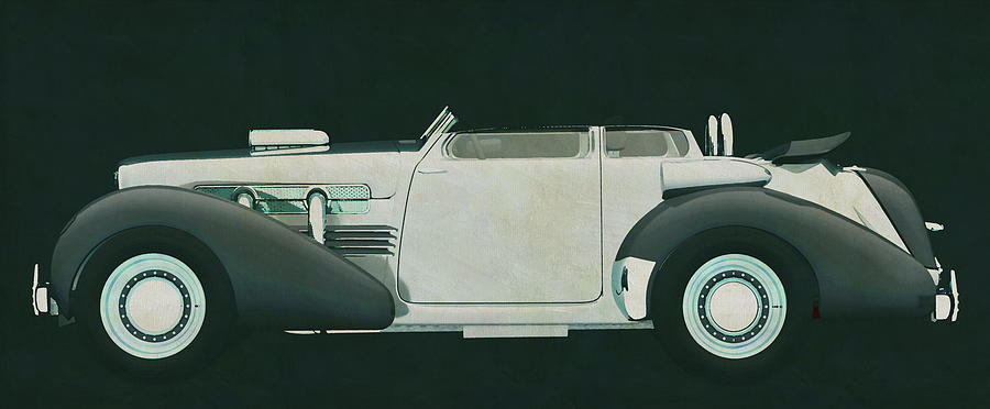 The Cord 812 Lone Runner Concept a modern elaboration of the cla Painting by Jan Keteleer