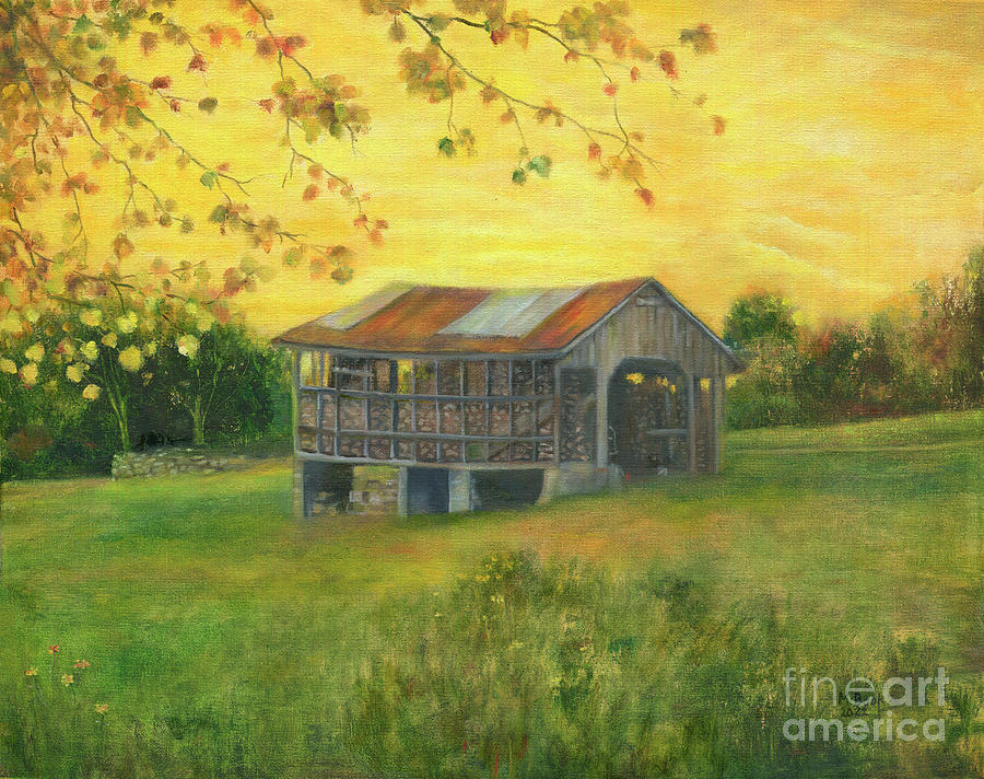 The Corn Crib Painting by Marlene Book