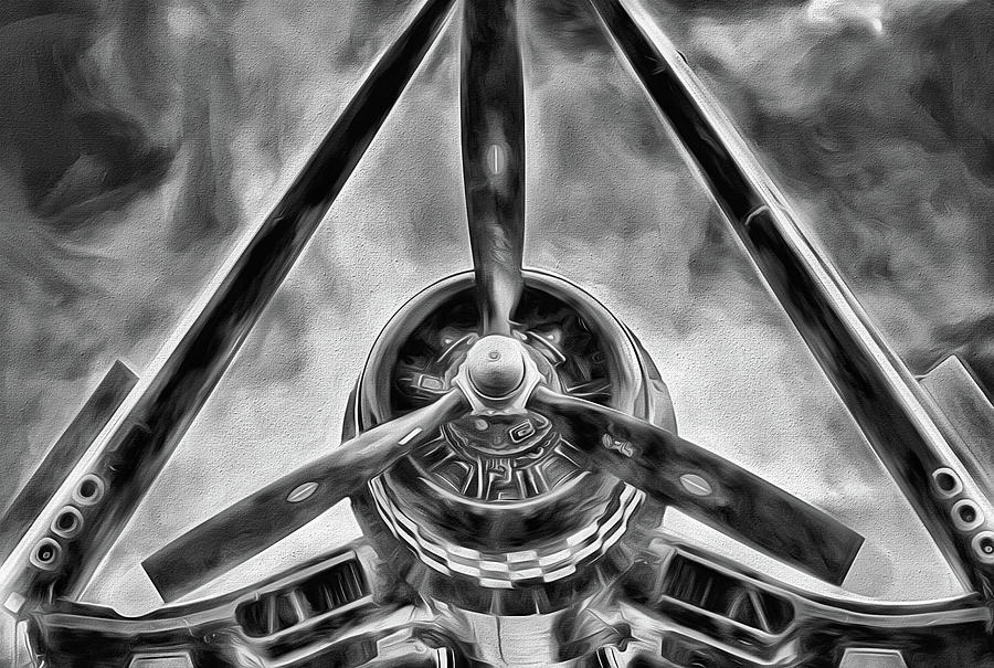 The Corsair in Black and White Digital Art by JC Findley