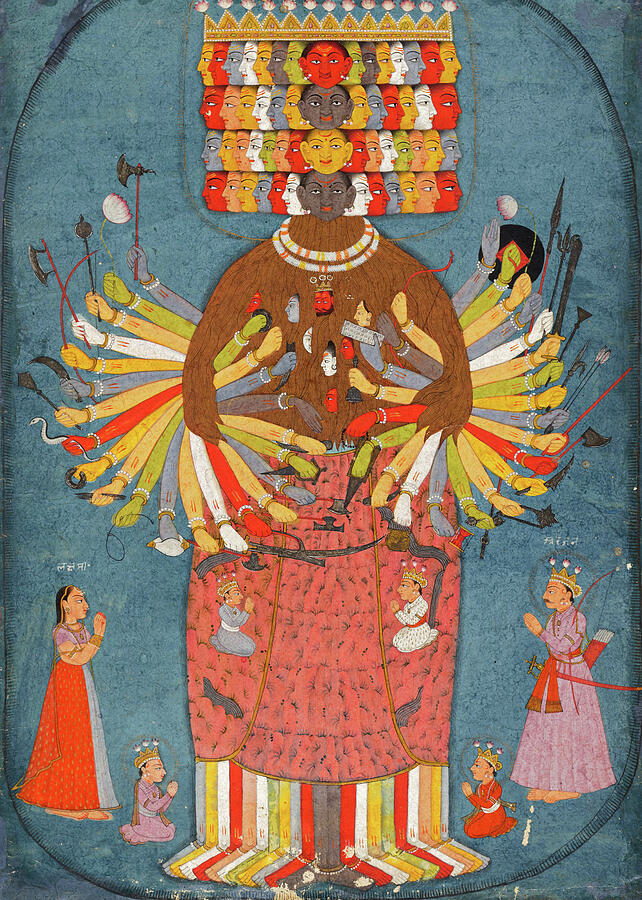 The Cosmic Form of Krishna Painting by Indian School - Fine Art America