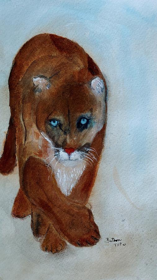 The Cougar is Watching Painting by Barbie Batson