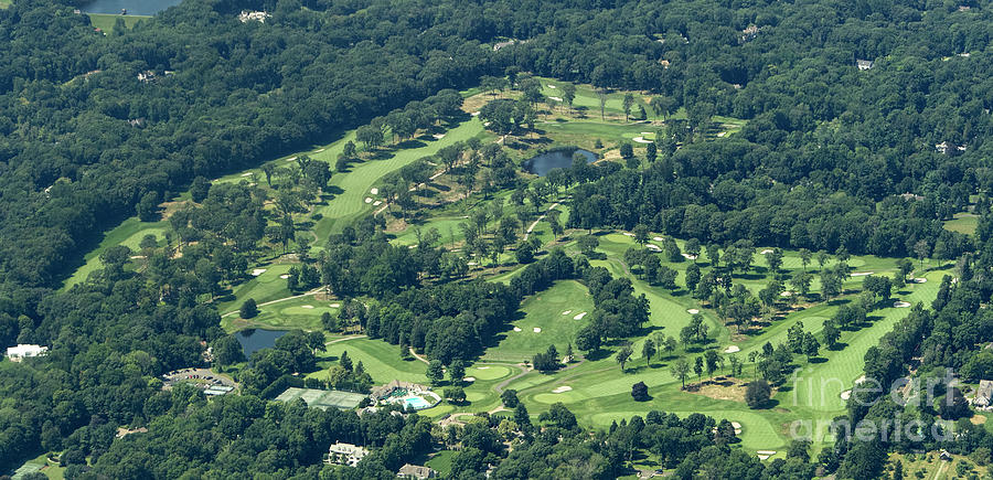 The Country Club of New Canaan Golf Course Aerial Photograph by David Oppenheimer