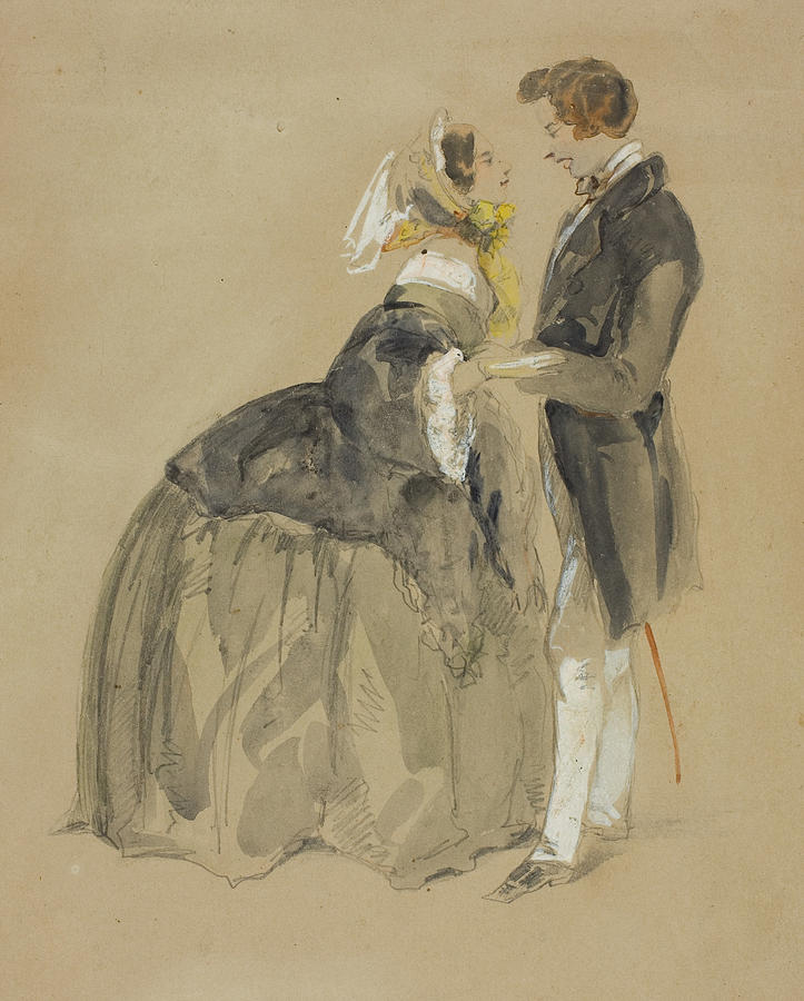 The Couple Drawing by Charles-Edouard de Beaumont
