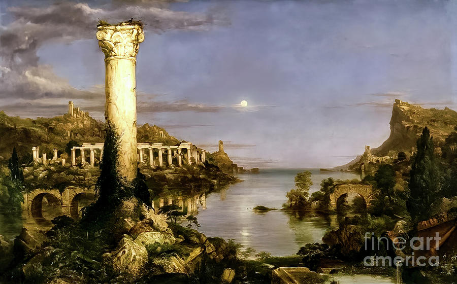 The Course of Empire, Desolation by Thomas Cole 1836 Painting by Thomas Cole