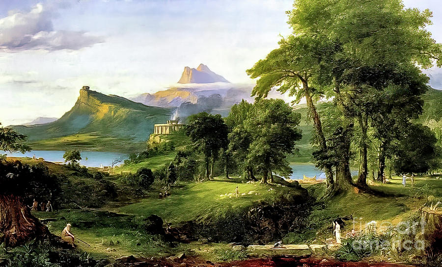 The Course of Empire, The Arcadian by Thomas Cole 1836 Painting by Thomas Cole