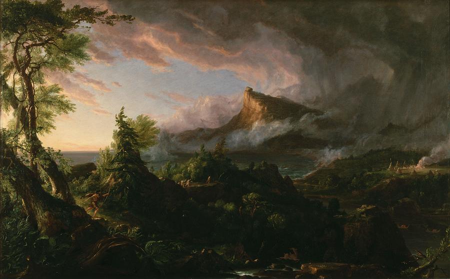 The Course of Empire  The Savage State  #3 Painting by Thomas Cole