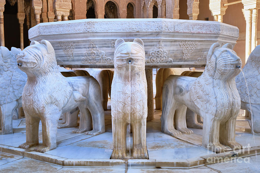 The Court of the Lions. The Alhambra palace. After the restoration ...