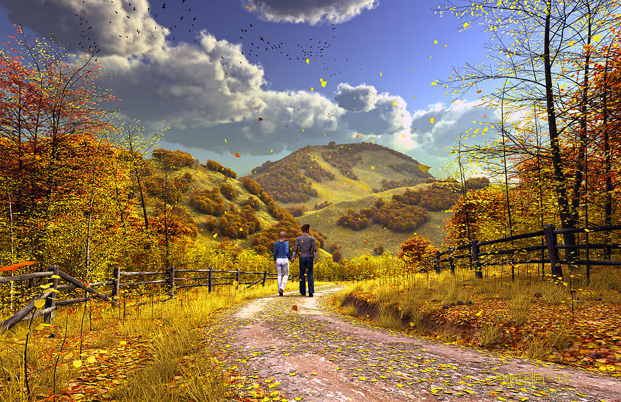 The Courtship of Autumn Digital Art by Dieter Carlton