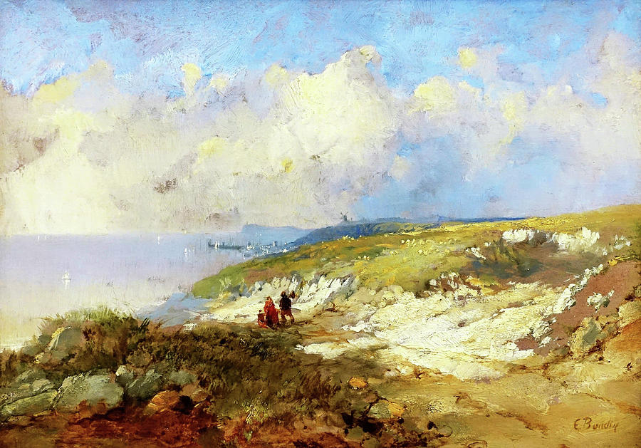 Eugene Louis Boudin Painting - The Cove - Digital Remastered Edition by Eugene Louis Boudin