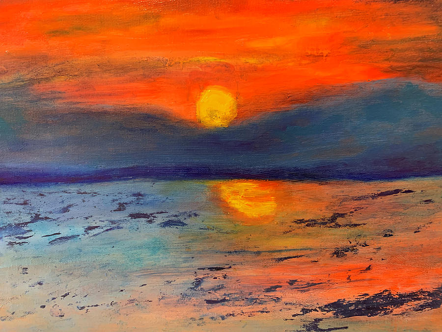 The Covid Sunset Painting by Susan Grunin