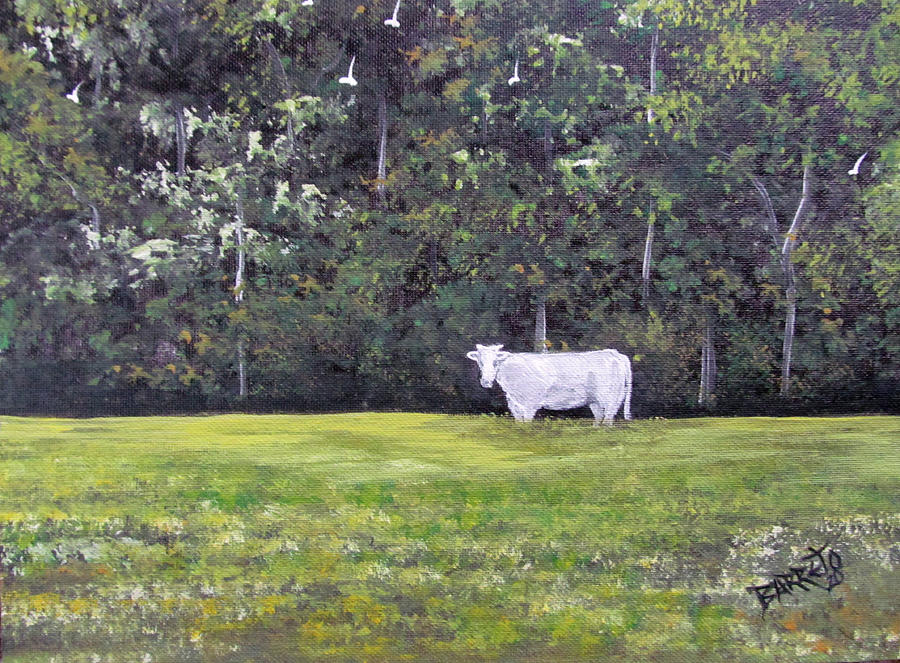The Cow Painting by Gloria E Barreto-Rodriguez