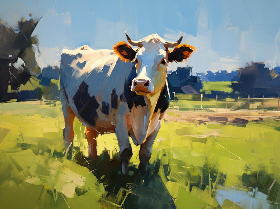 Abstract Painting - The Cow by My Head Cinema