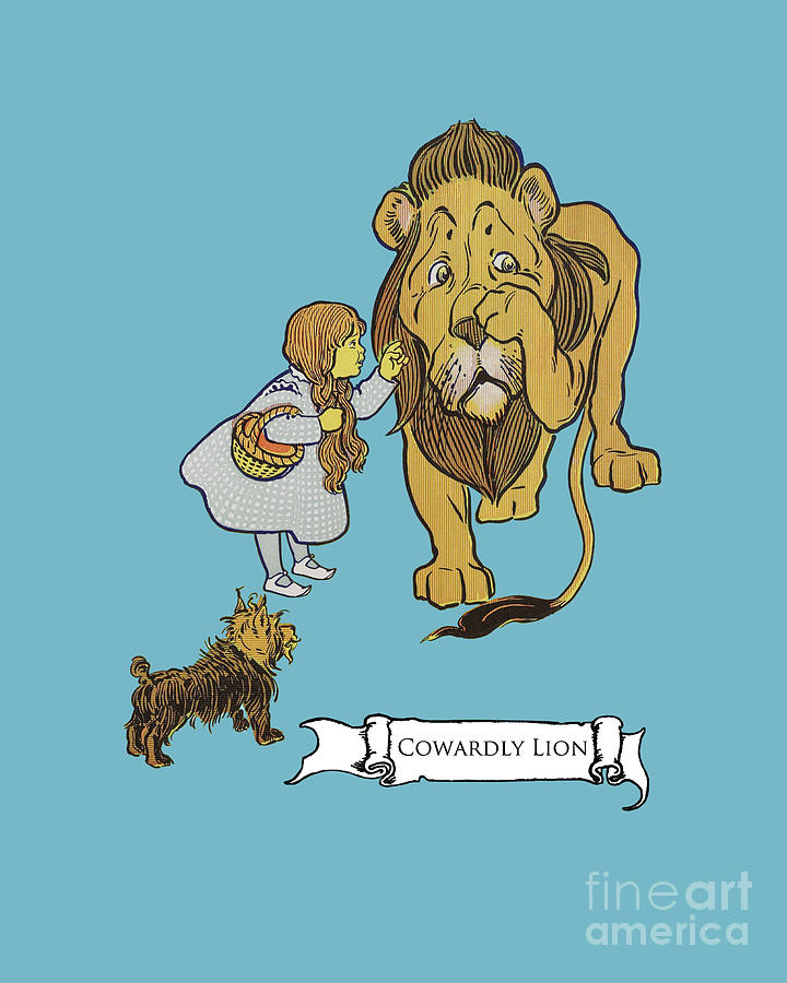 The Wizard Of Oz Digital Art - the Cowardly Lion and Dorothyfrom the wizard of oz by Madame Memento
