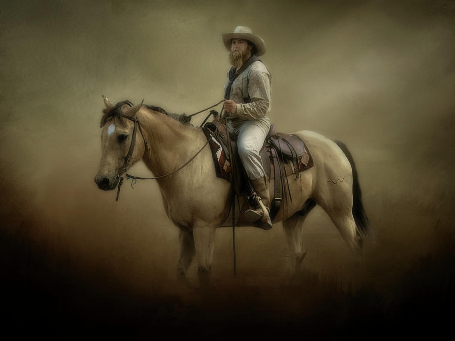 The Cowboy and His Horse Photograph by David and Carol Kelly - Fine Art ...