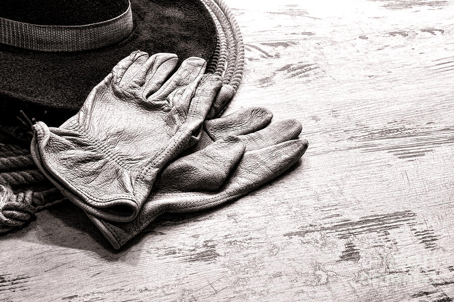 The Cowboy Gloves - Original Photograph by American West Legend The Cowboy Gloves - Original Photograph by American West Legend