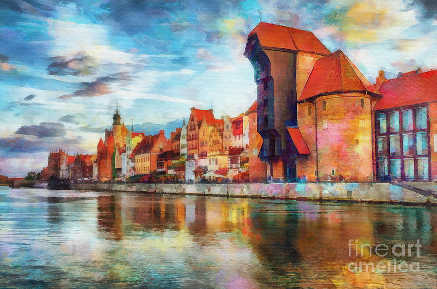 The Crane, Gdansk, Poland Digital Art by Jerzy Czyz