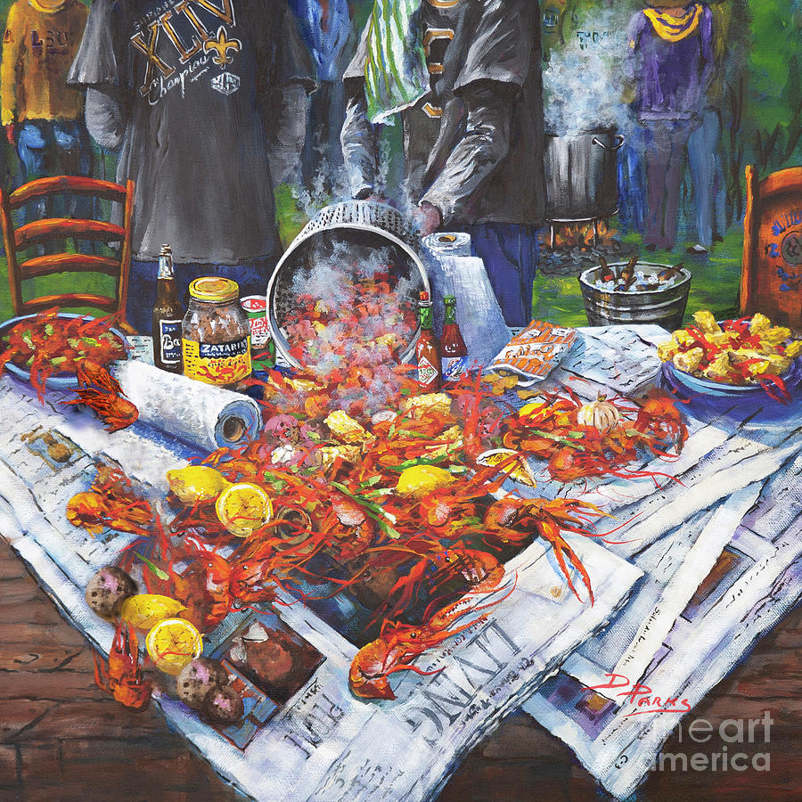 New Orleans Food Painting - The Crawfish Boil II - Non-Alcholic Scene by Dianne Parks