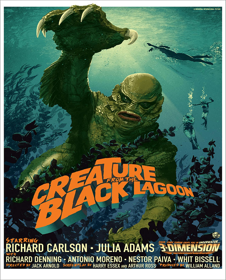 The Creature From The Black Lagoon Modern Canvas Painting by Lewis ...