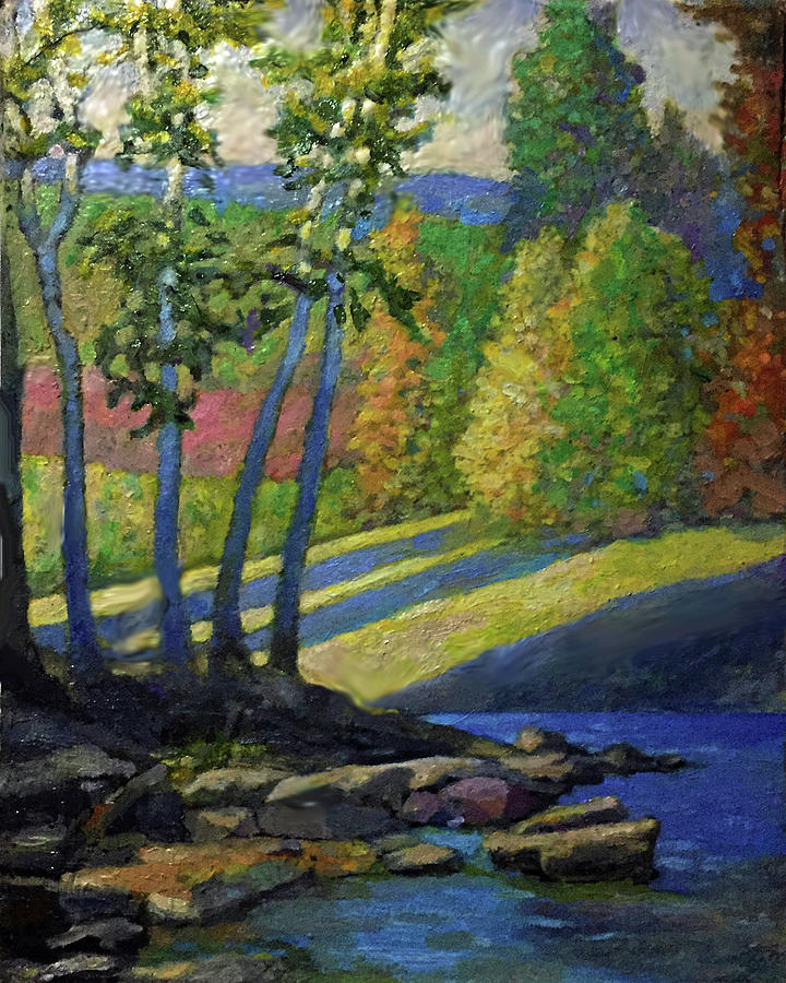 The Creek Painting By Gregory Damian Green Fine Art America