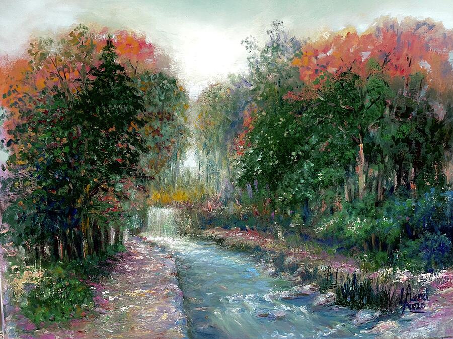 Creek in Spring Painting by Laila Awad Jamaleldin