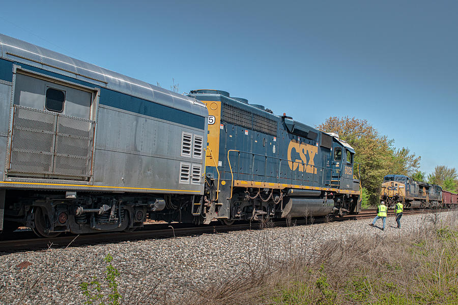 The crew on CSX Geometry inspection train W001 Photograph by Jim Pearson