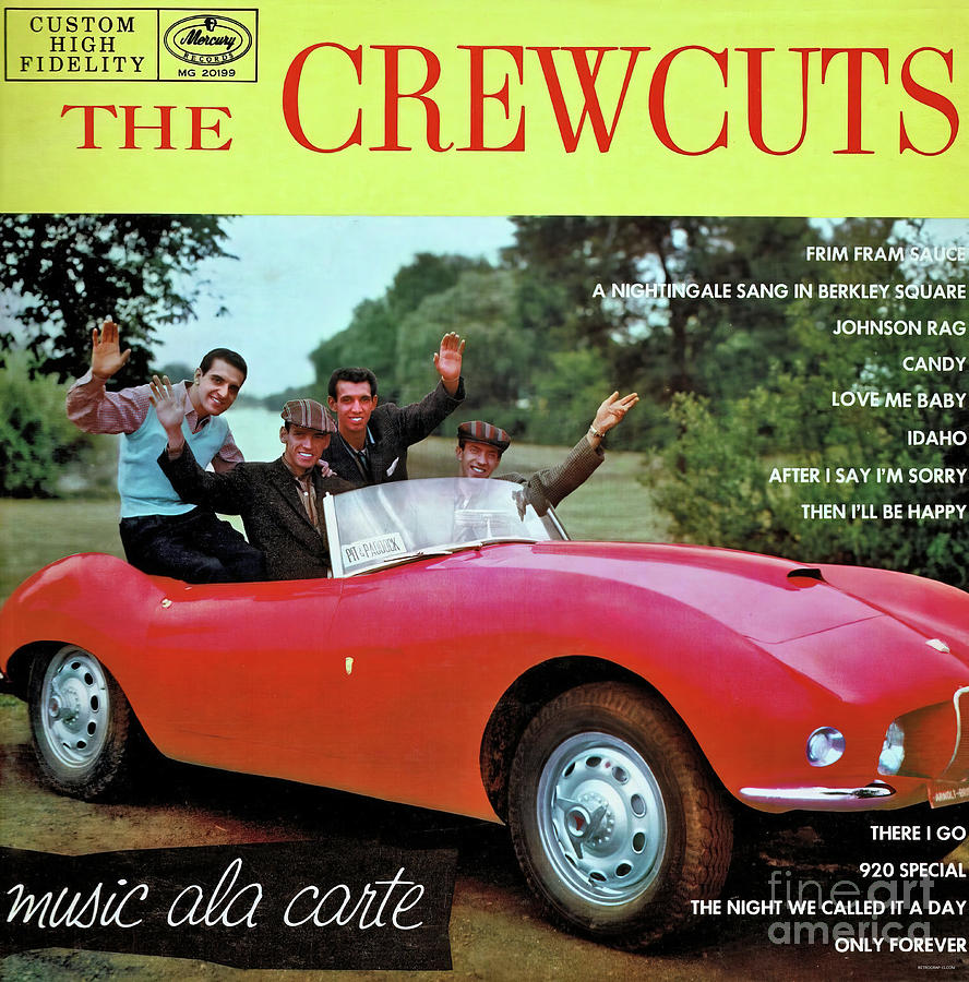 The Crewcuts 1956 Music Ala Carte album cover featuring 1954 Arnolt Bristol Mixed Media by Retrographs