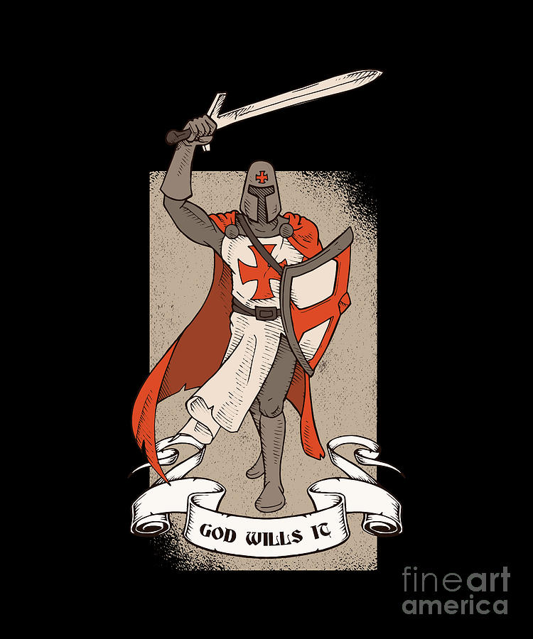 The Cross Crusader Khight Templar Warrior Of God Digital Art by Roger K