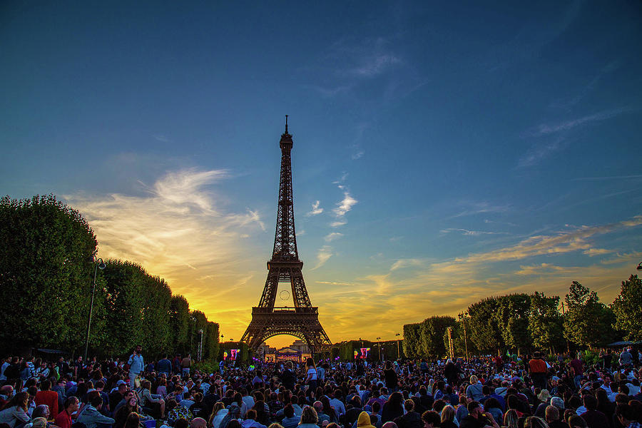 The Crowd Bastille Day - Eiffel Tower Paris Photograph by John Owen ...