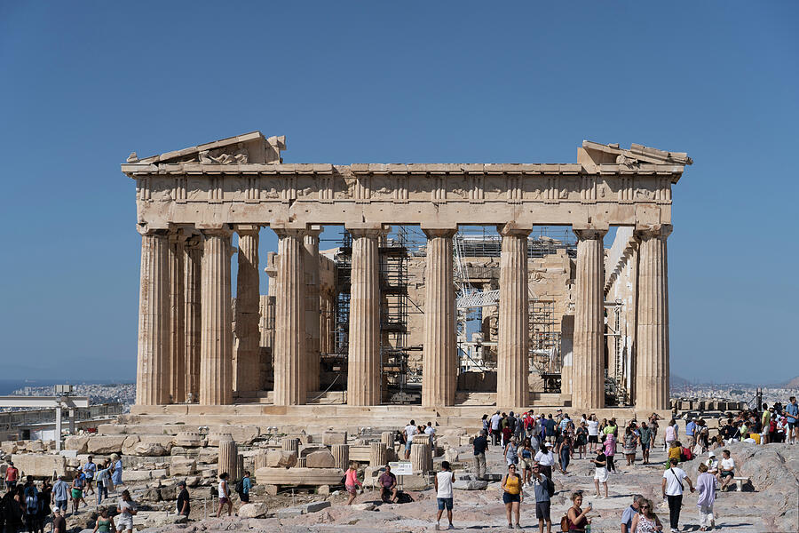 The Crowds at The Parthenon at the Acropolis Athens Greece Photograph ...