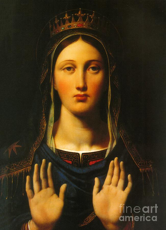 The crowned Virgin Painting by Jean-Auguste-Dominique Ingres