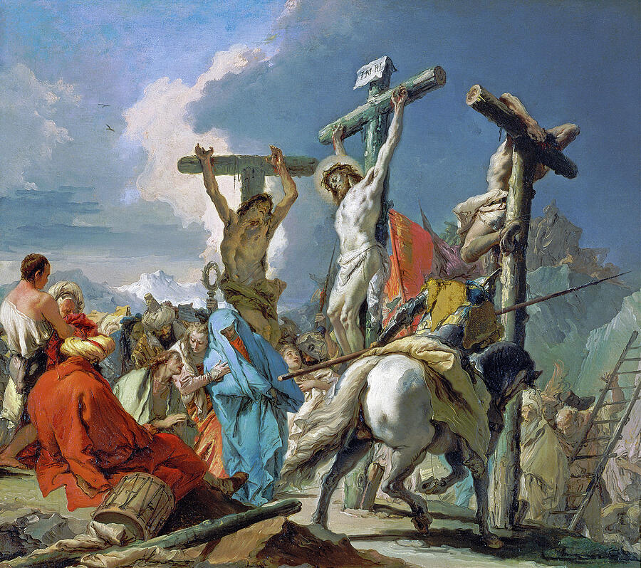 Horse Painting - The Crucifixion - 1745 by Giovanni Battista Tiepolo