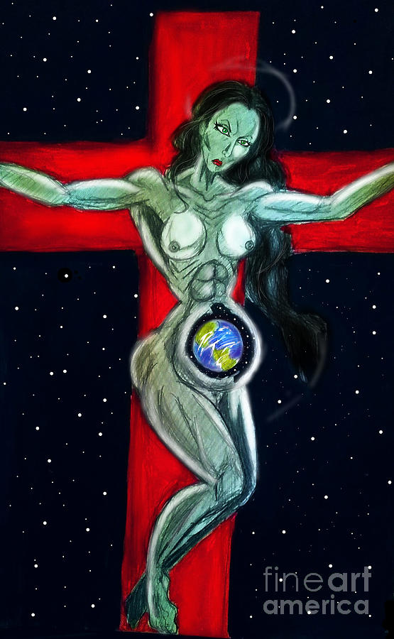 The crucifixion of gaia  Painting by Mark Bradley