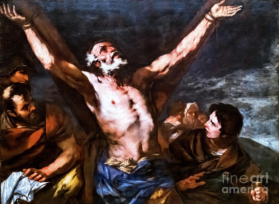 The Crucifixion of Saint Andrew by Luca Giordano 1659 Painting by Luca Giordano