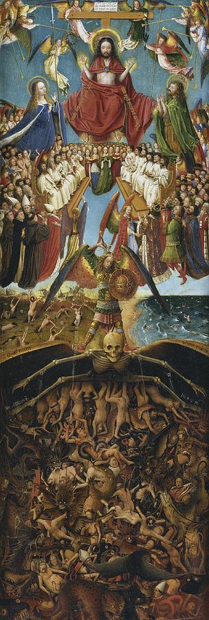 The Crucifixion The Last Judgment diptych Painting by Jan van Eyck ...