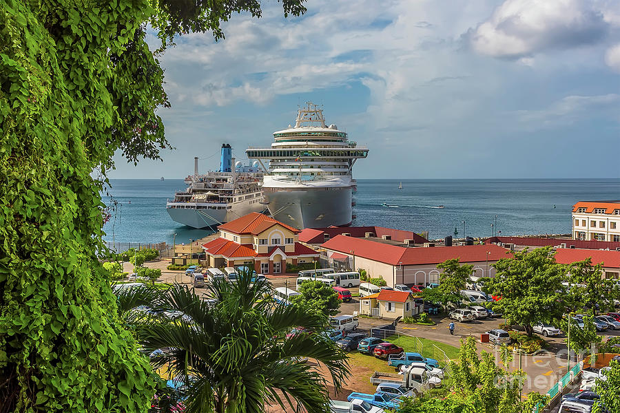 The cruise terminal from the steps leading up to Fort St in