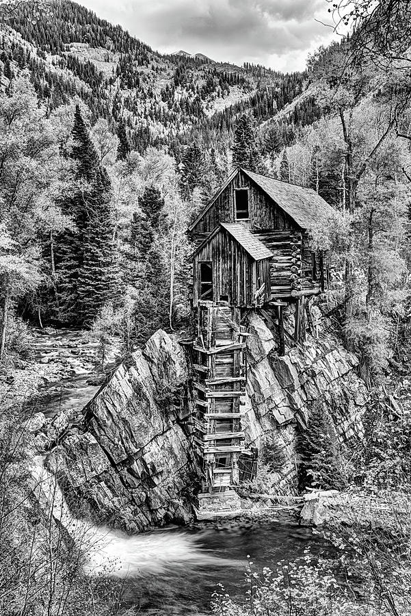 The Crystal Mill Black and White Photograph by JC Findley