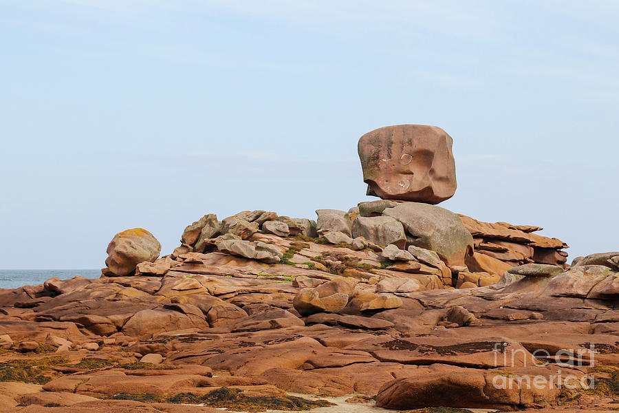 The Cube - bizarre rock formation on Pink Granite Coast Photograph by Michal Boubin