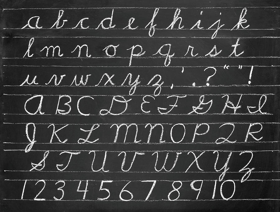 University Photograph - The Cursive Alphabet by Chevy Fleet