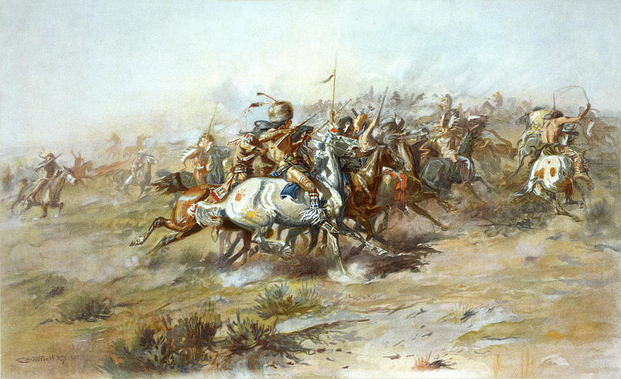 The Custer Fight Painting by Charles M Russell - Fine Art America