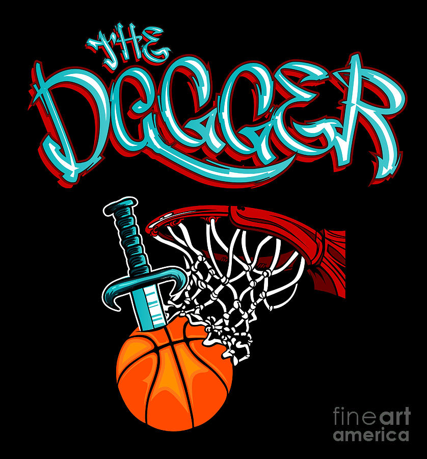 The dagger Basketball Hoop Illustration Digital Art by My Banksy