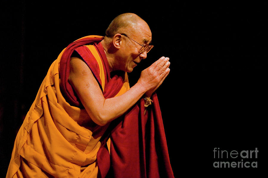 The Dalai Lama blesses his audience Photograph by Craig Lovell