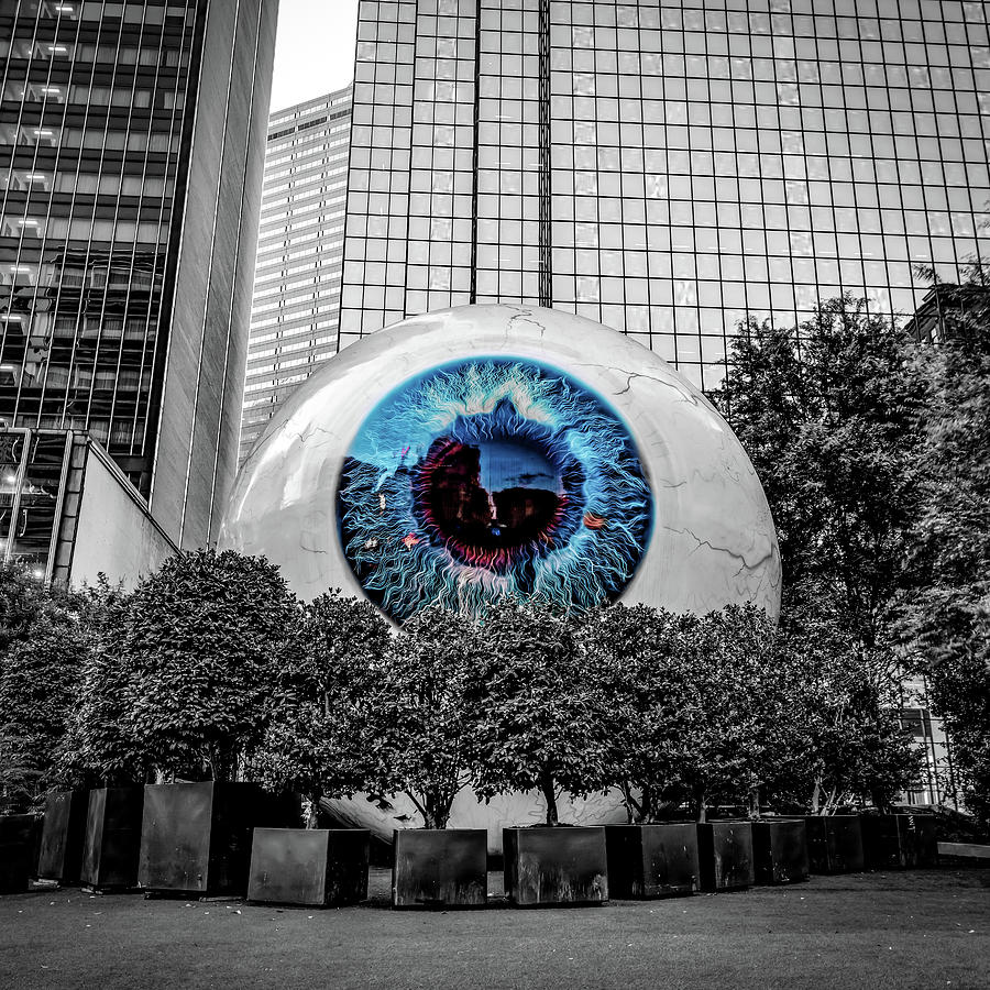 The Dallas Eye In Selective Blue Color 1x1 Photograph by Gregory Ballos